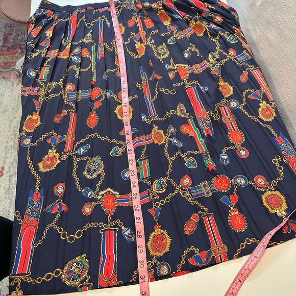 Vintage Alfred Dunner Womens 24W Pleated Skirt Elastic Waist Nautical Colorful - Picture 9 of 9